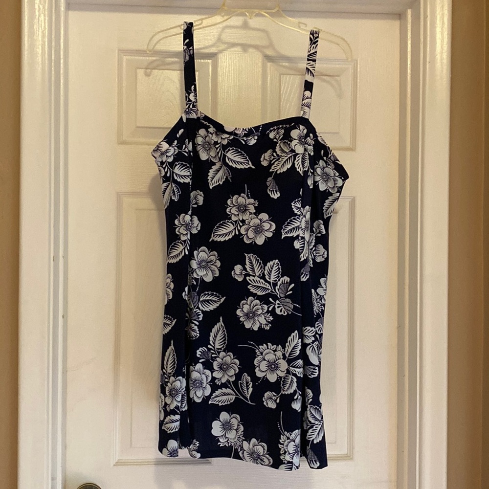 Navy and white swim dress size 24W